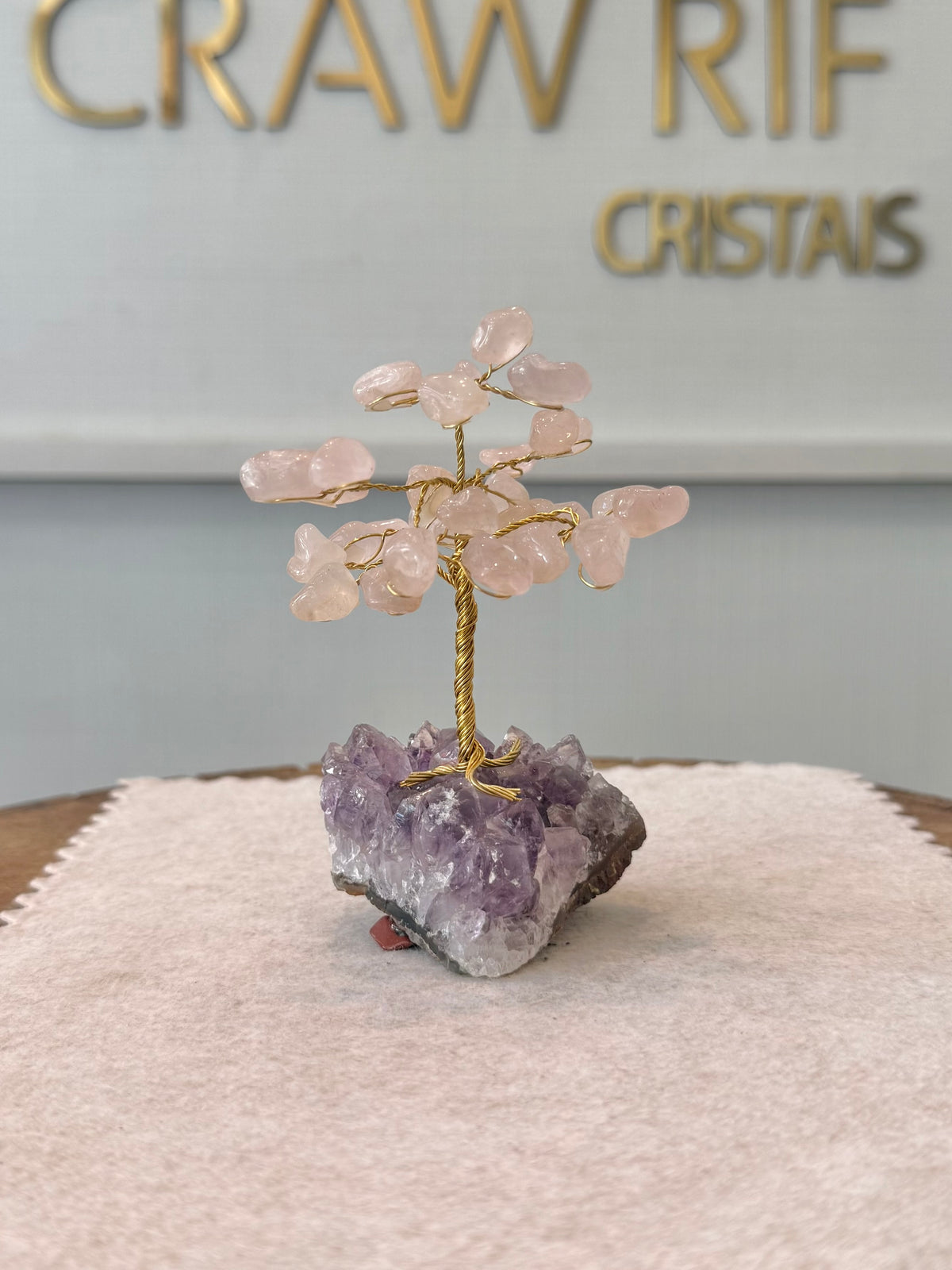 Árvore da Vida | Quartzo Rosa — Amor e Autoestima (10cm)