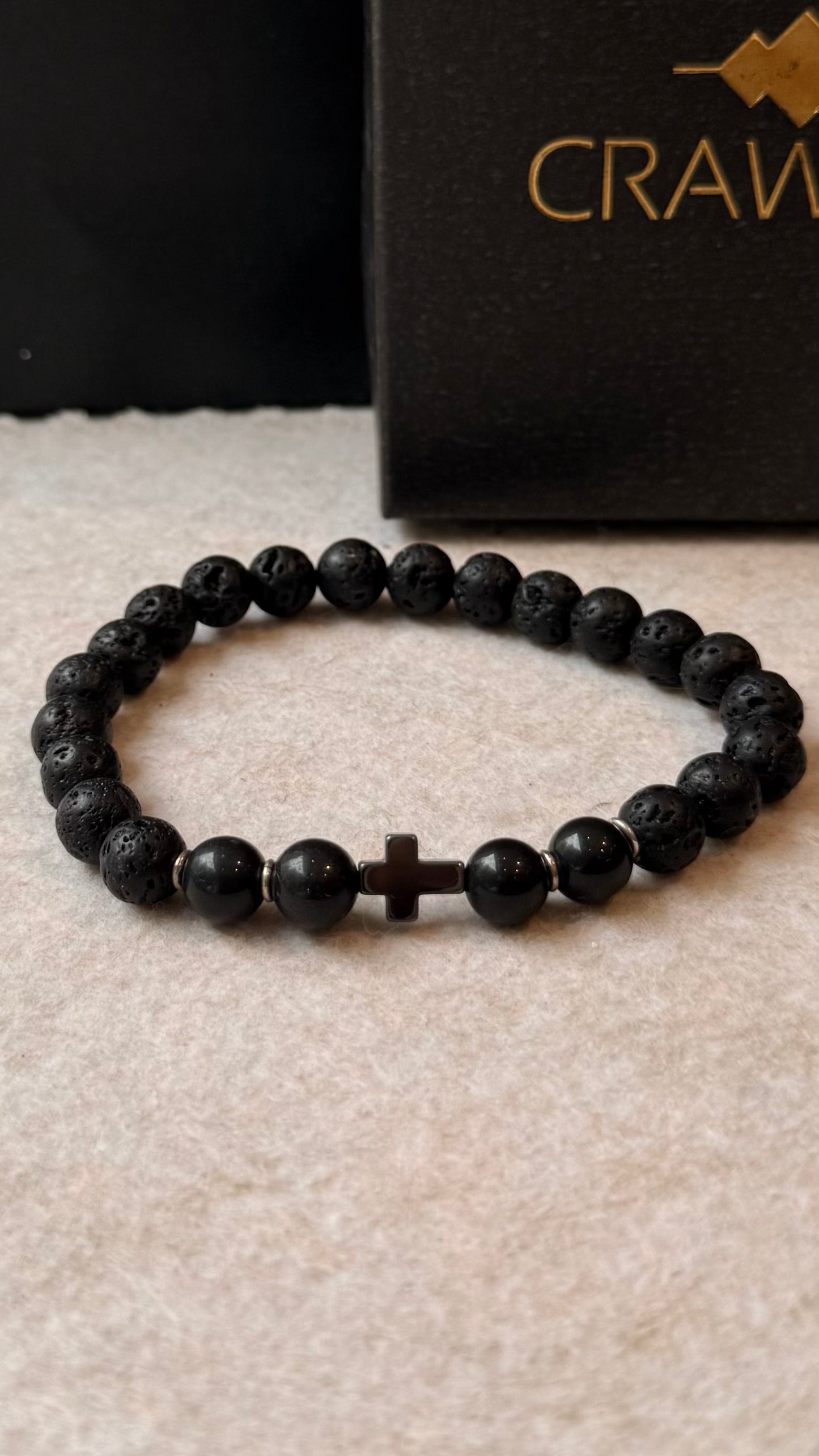 Lava Vulcânica e Obsidiana Flocos de Neve – Proteção, Vigor e Escudo Energético (Prata 950) #FaithCR