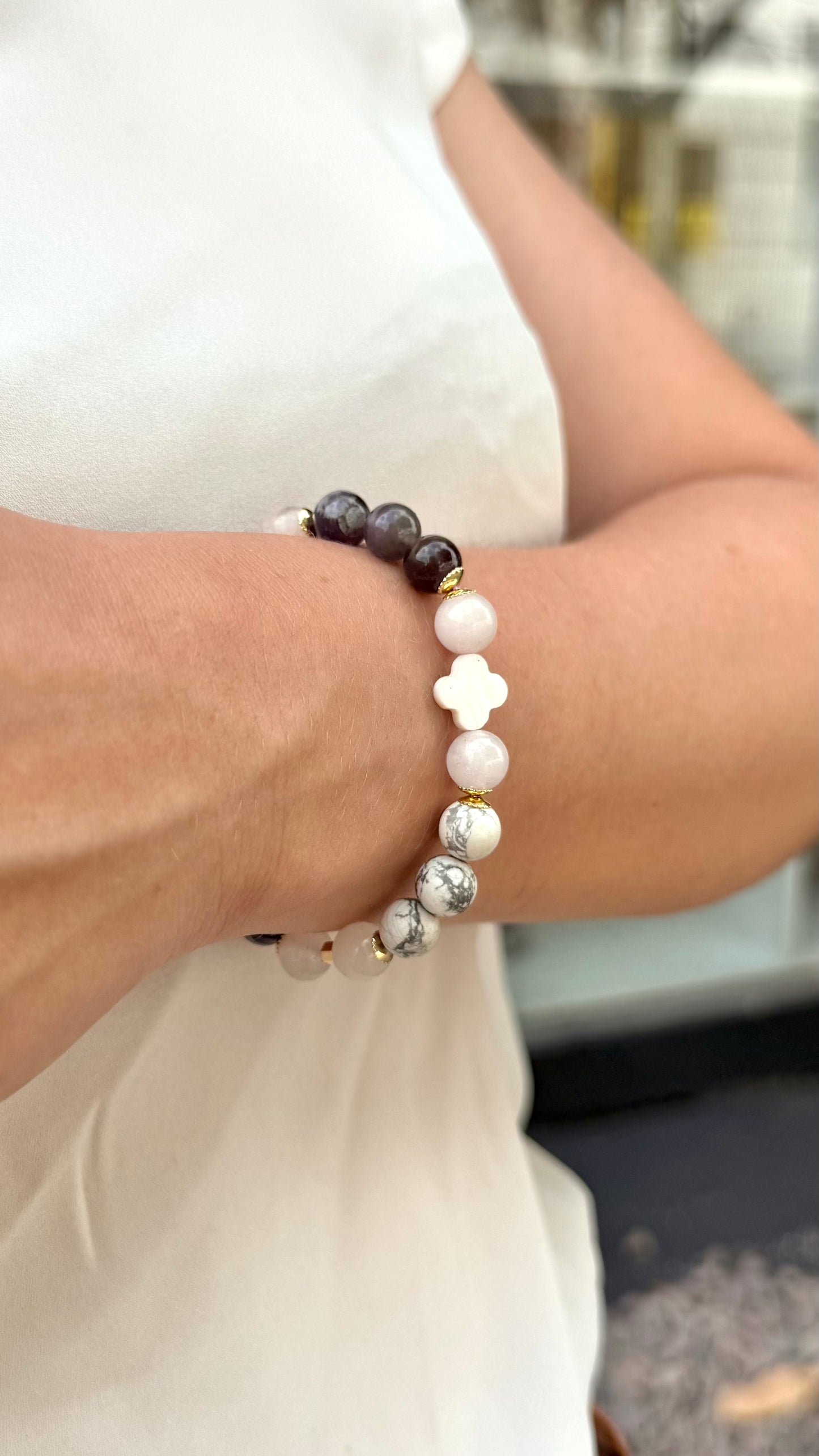 Quartzo Rosa • Howlita • Ametista | Amor & Harmonia