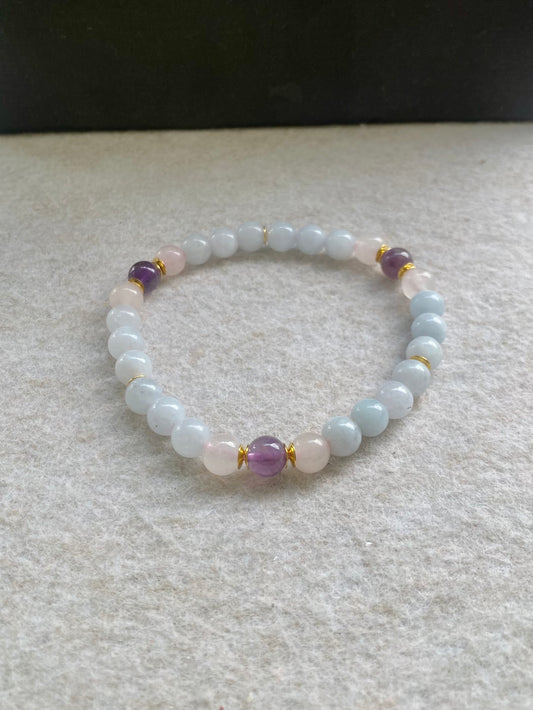 Conjunto Moments | Equilibrio e Harmonia — Amazonita, Quartzo Rosa e Ametista