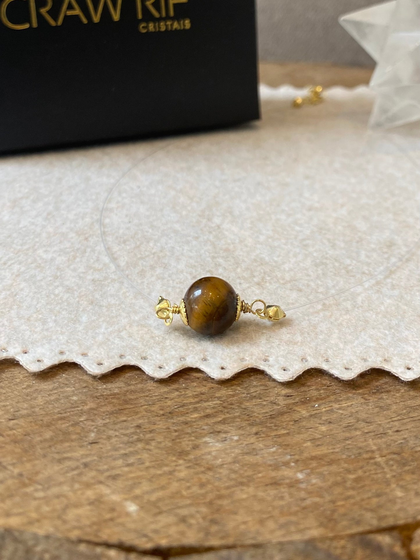 CR Ponto de Luz | Colar Olho de Tigre – Proteção, Clareza e Prosperidade (Banho Ouro 18K)