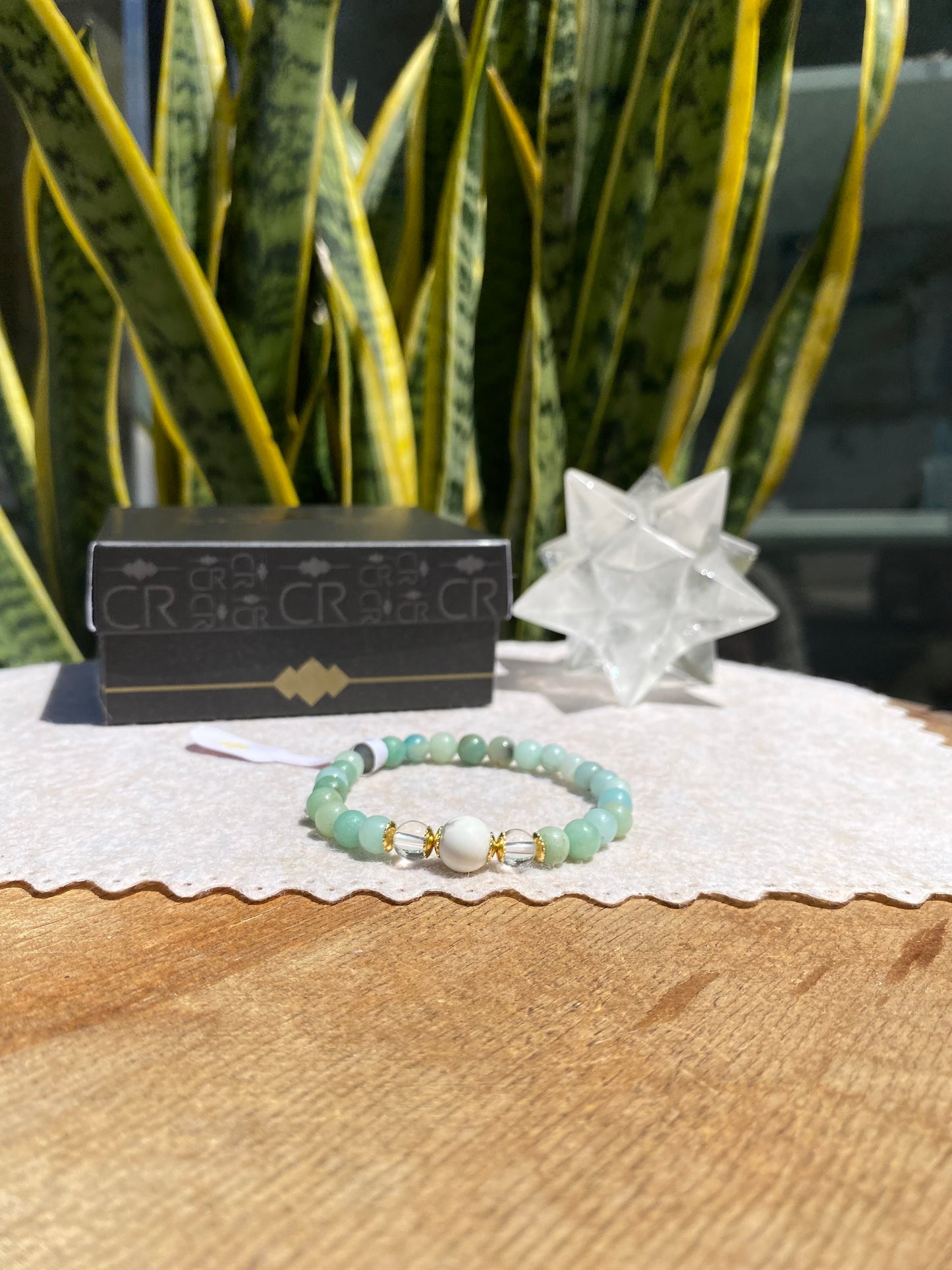 Amazonita • Quartzo Cristal • Howlita | Paz & Bem-estar