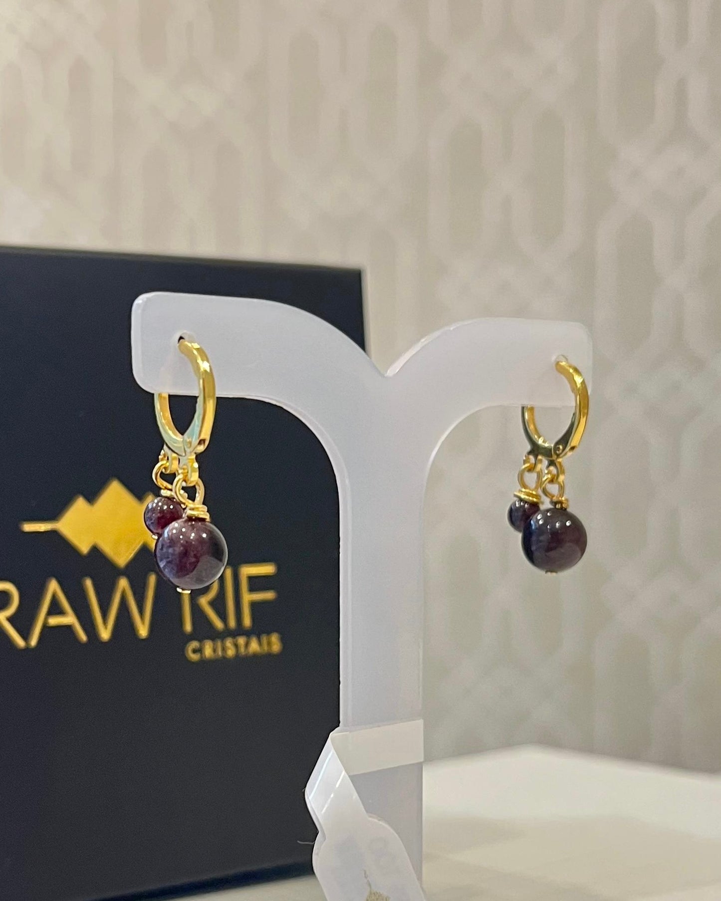 Pedra Granada – Prosperidade, Determinação e Força de Vontade (Banho Ouro 18K) #BrincoDuo