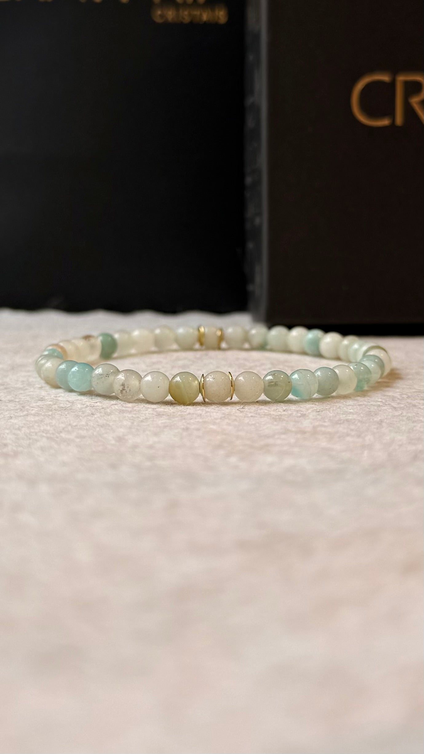 CR Line | Amazonita – Calmaria, Bem-estar e Boa Comunicação (Banho Ouro 18K)