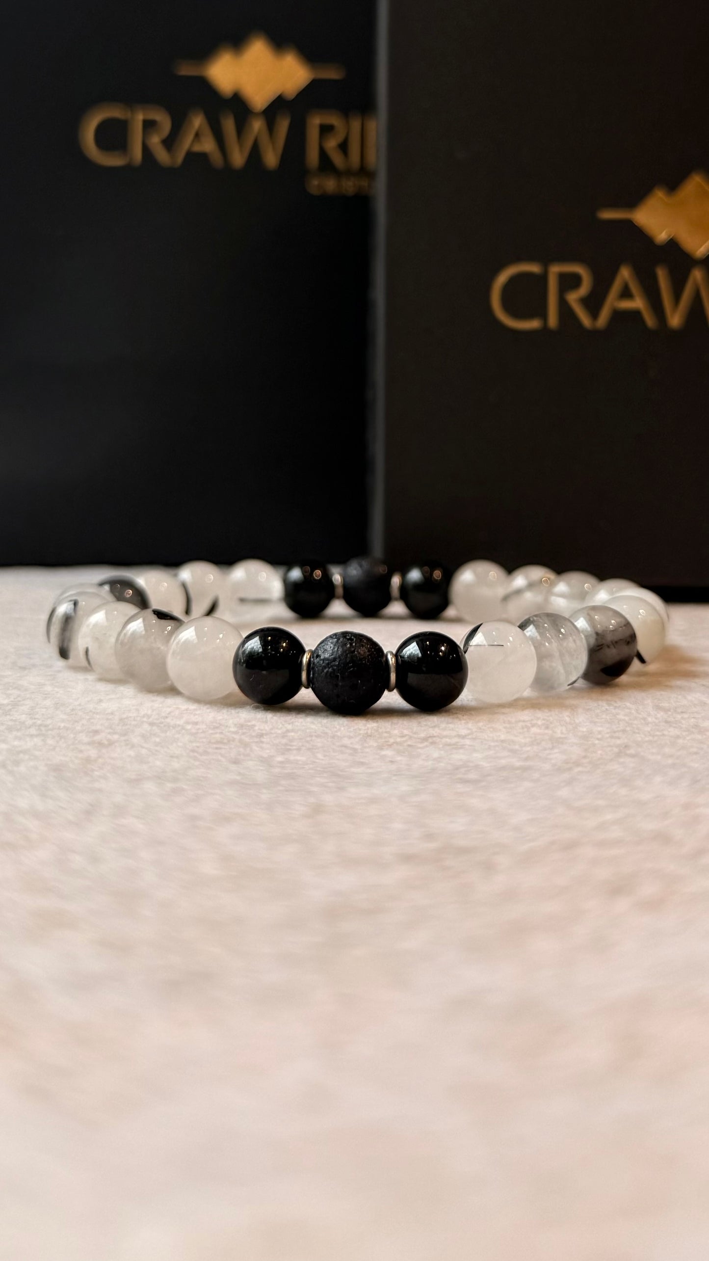 CR Aegis | Quartzo Turmalinado, Lava Vulcânica e Turmalina Negra – Clareza, Purificação e Proteção (Prata 950)