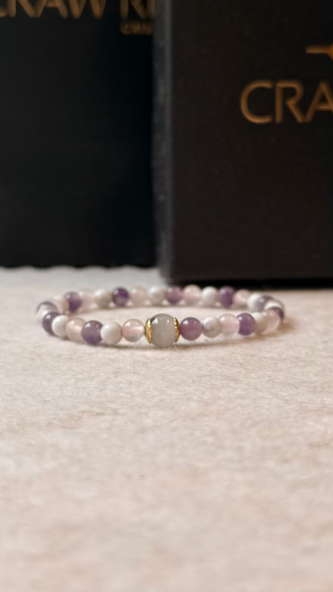 Ametista, Howlita, Quartzo Rosa e Quartzo Turmalinado – Espiritualidade, Paz, Amor e Clareza (Banho Ouro 18K) #BabyCR