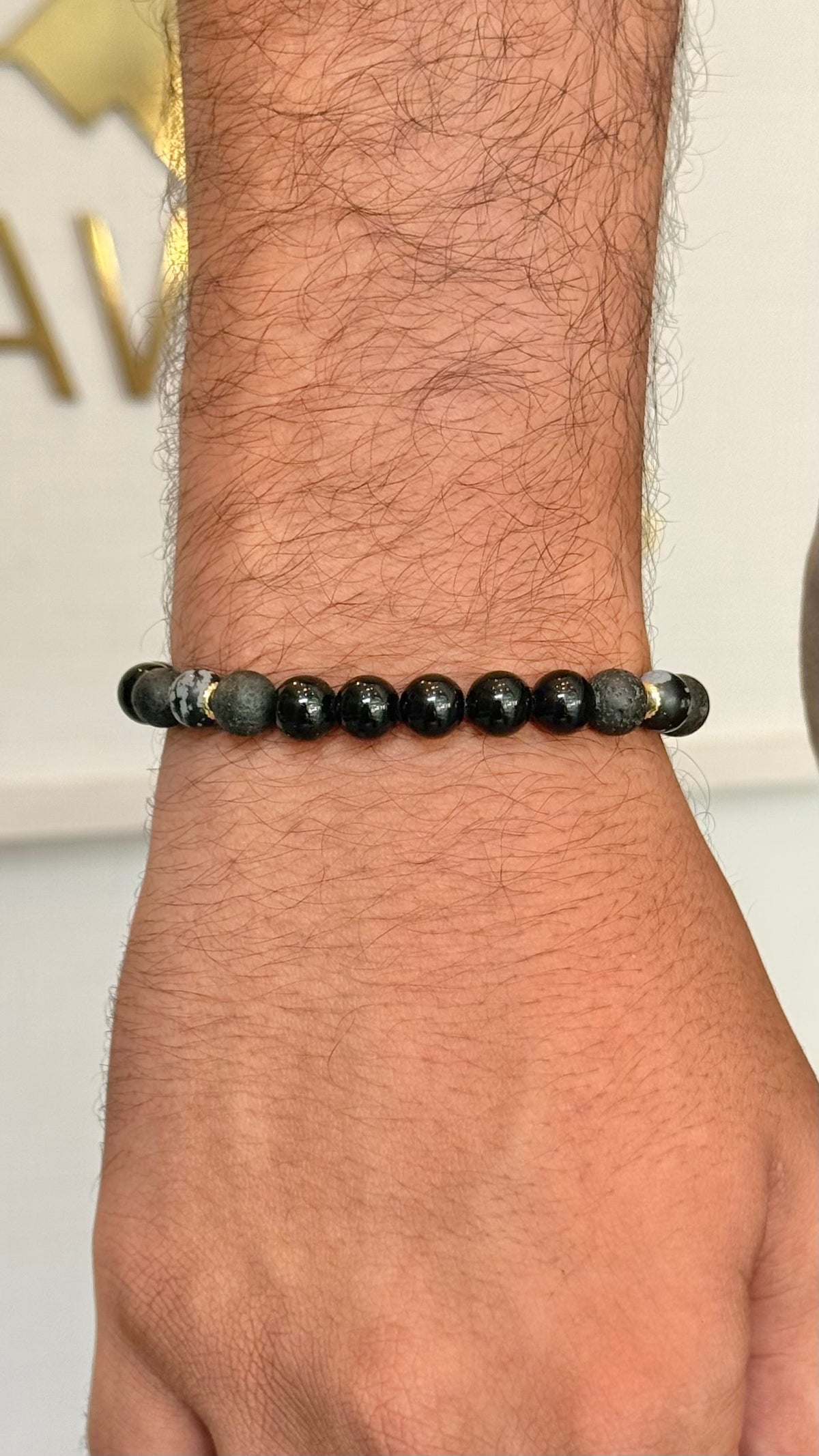CR Tríade | Obsidiana Flocos de Neve, Turmalina Negra & Lava Vulcânica — Escudo de Proteção