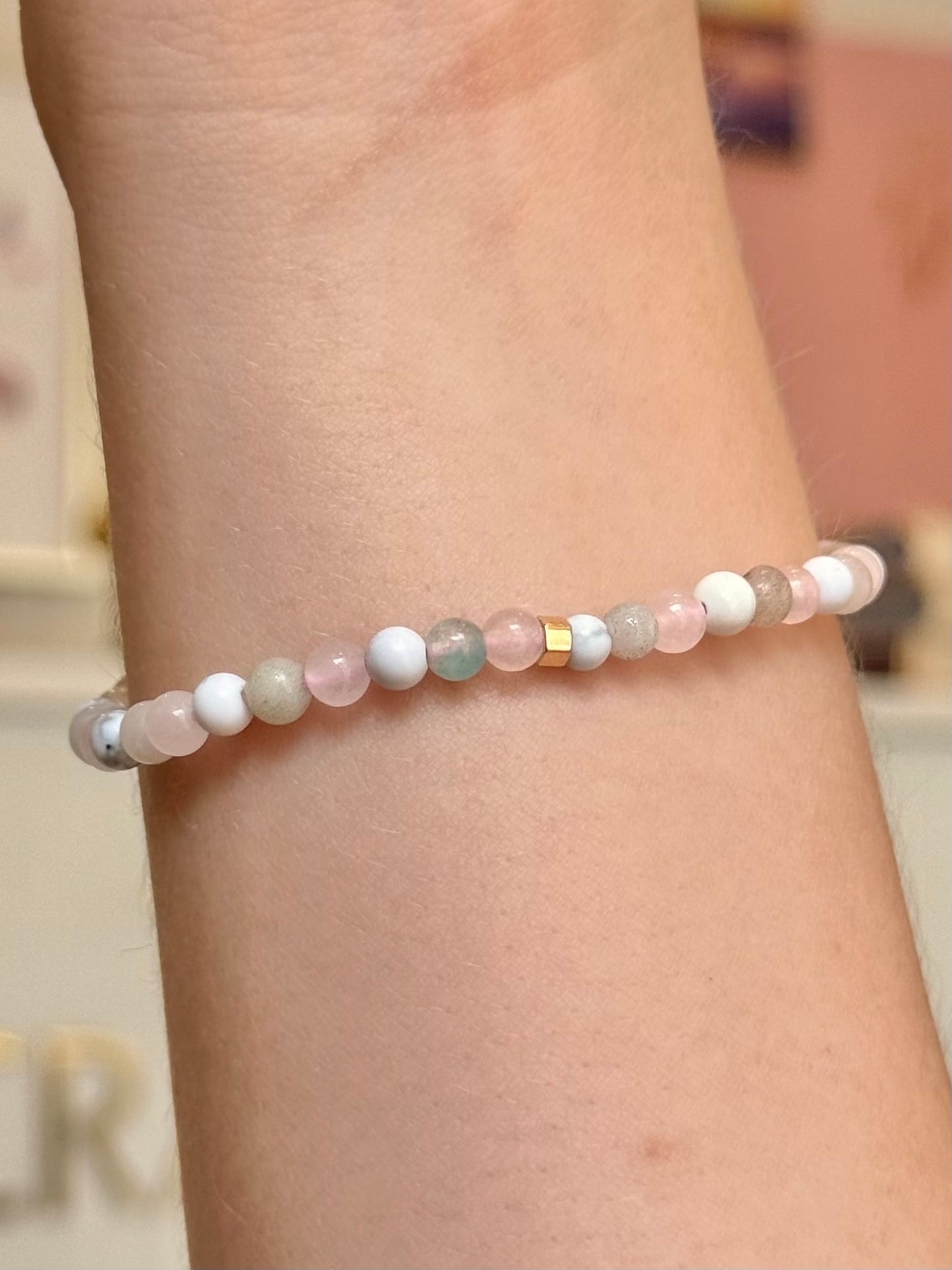 Paz & Amor | Quartzo Rosa • Amazonita • Howlita