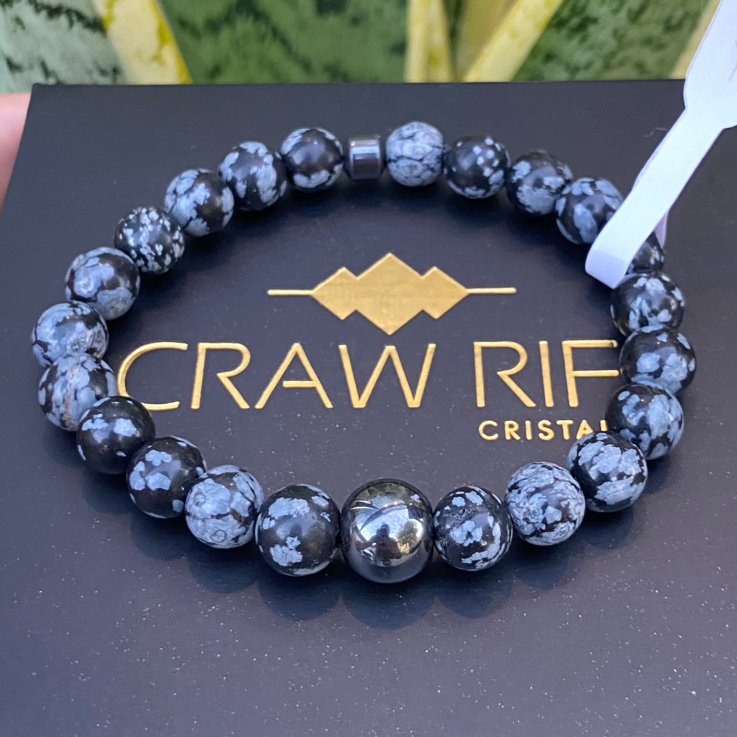 CR Essentials | Obsidiana Flocos de Neve e Hematita – Escudo Energético, Proteção e Coragem