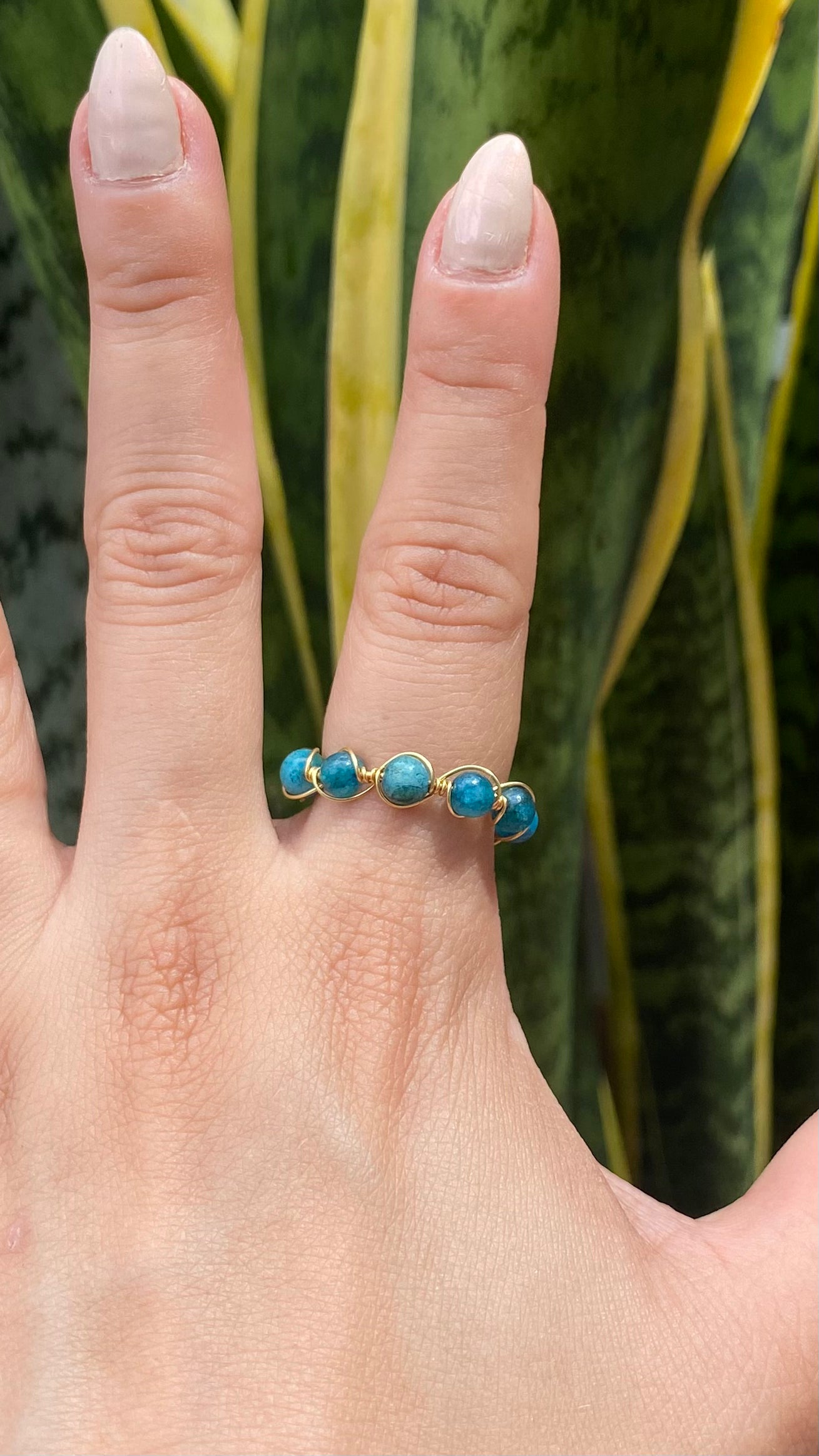 Anel de Apatita Azul