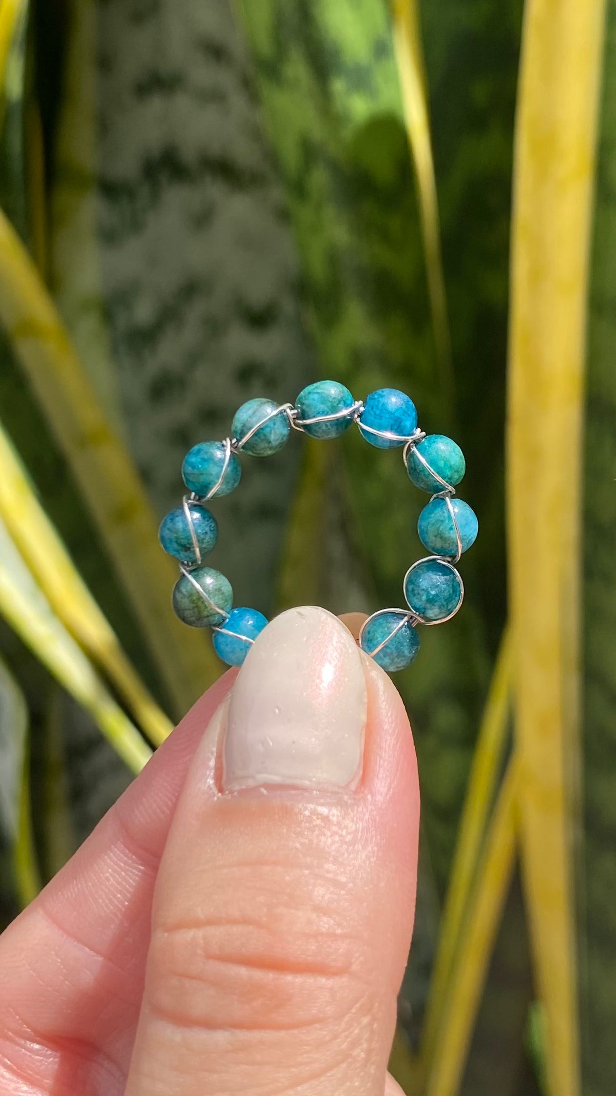 Anel de Apatita Azul