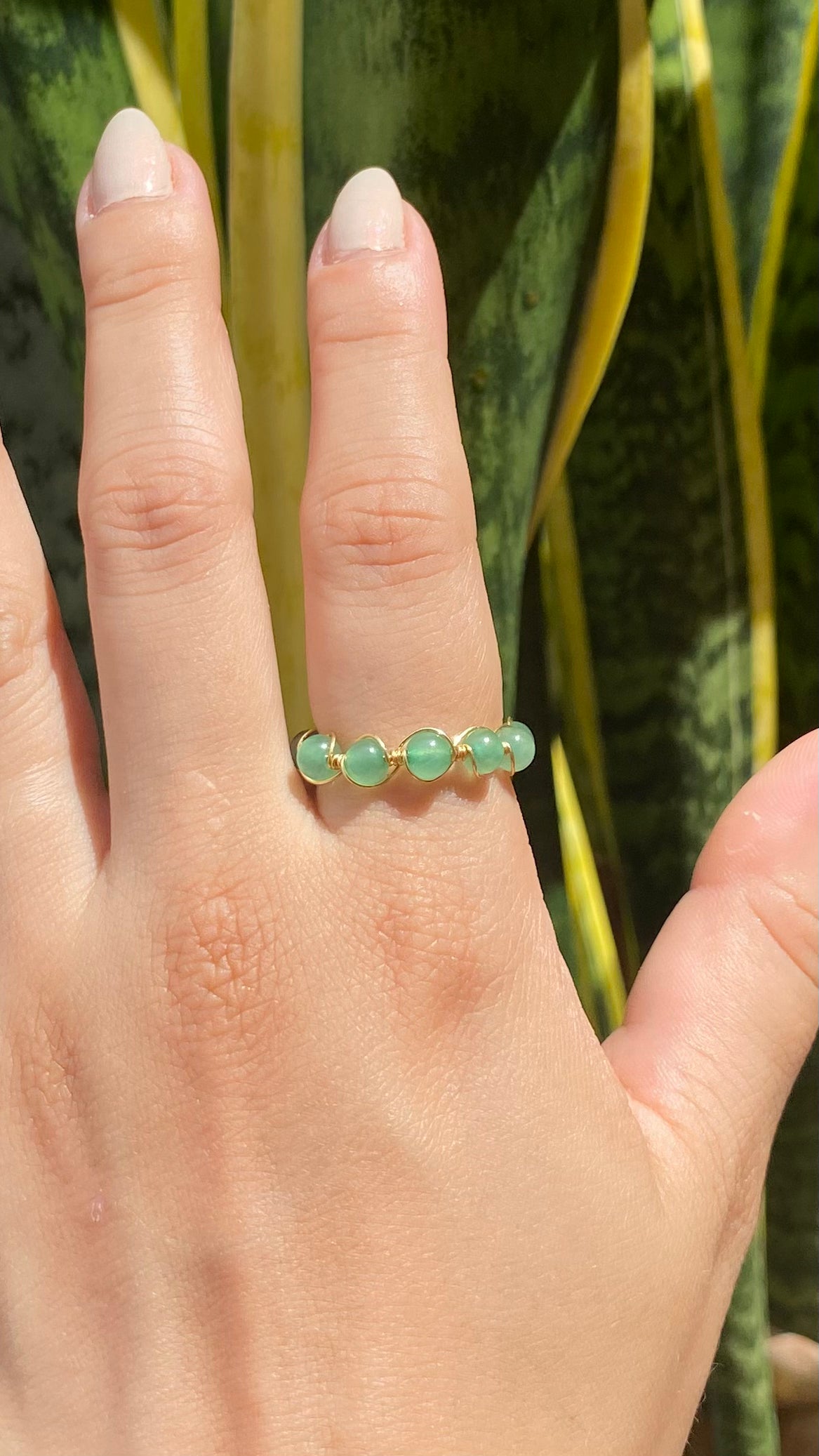 Anel de Quartzo Verde