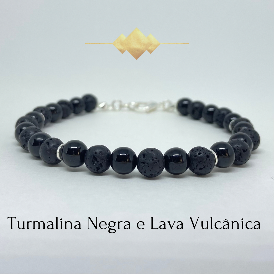 Turmalina Negra e Lava Vulcânica #ArgentoCR