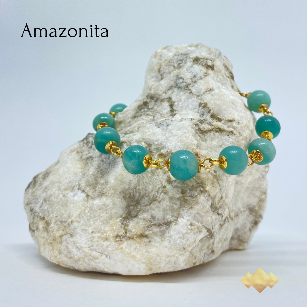 CR Dreams | Amazonita – Calmaria, Bem-estar e Boa Comunicação (Banho Ouro 18K)