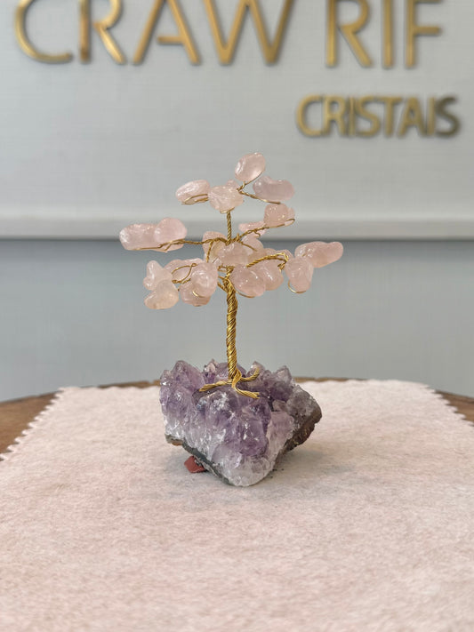 Árvore da Vida | Quartzo Rosa — Amor e Autoestima (10cm)