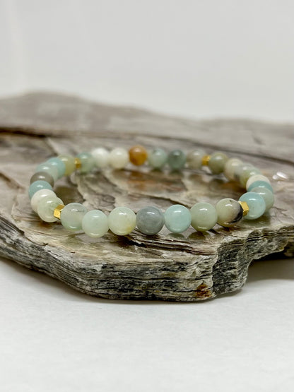 CR Prime | Amazonita – Calmaria, Bem-estar e Boa Comunicação (Banho Ouro 18K)