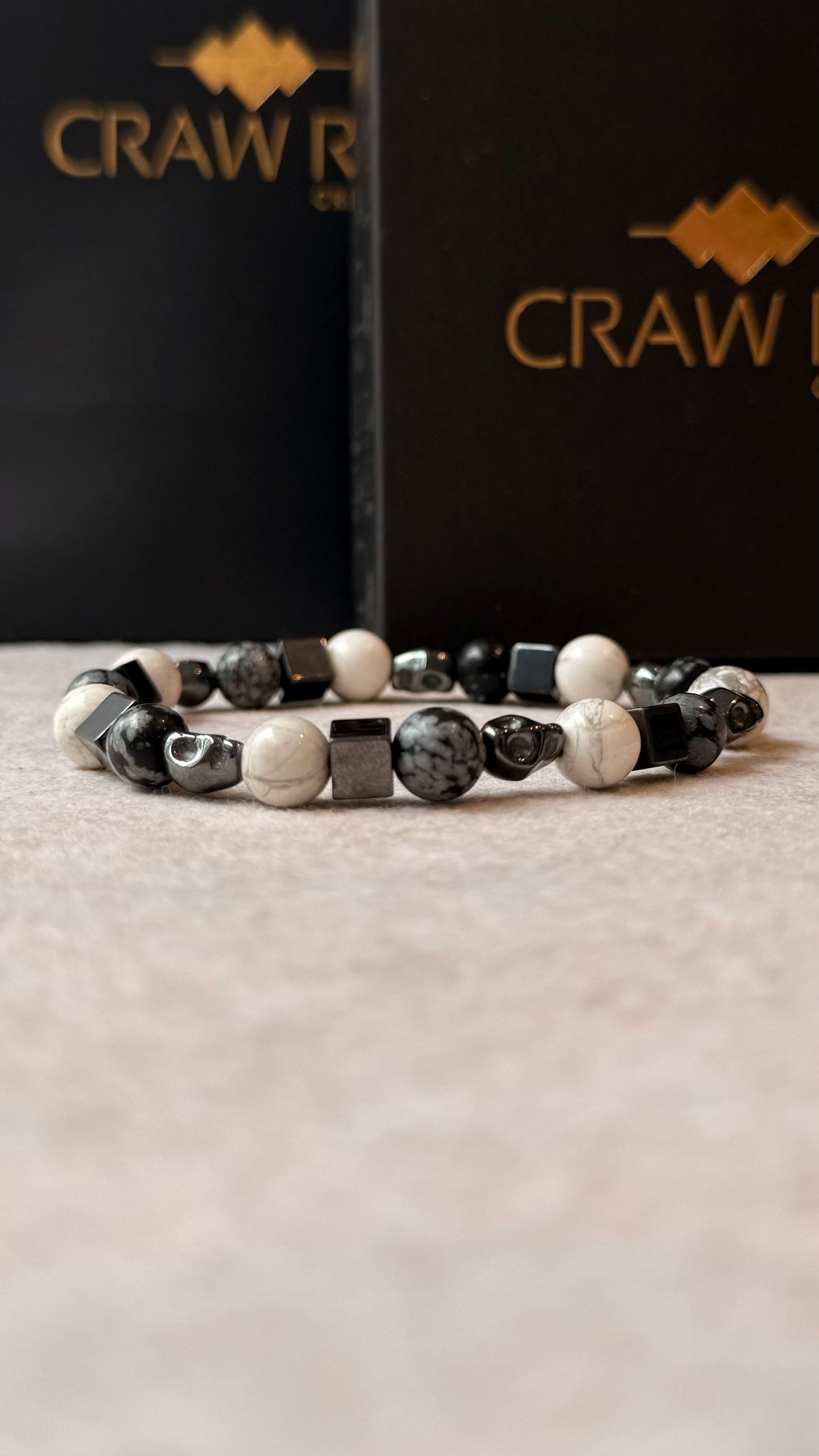 Howlita, Hematita e Obsidiana Flocos de Neve #SkullCR