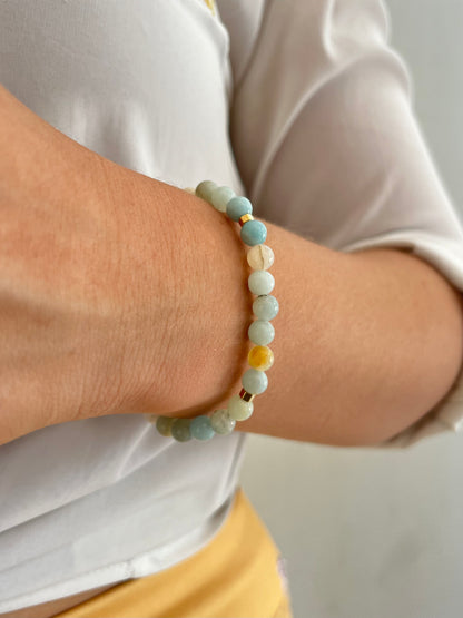 CR Prime | Amazonita – Calmaria, Bem-estar e Boa Comunicação (Banho Ouro 18K)