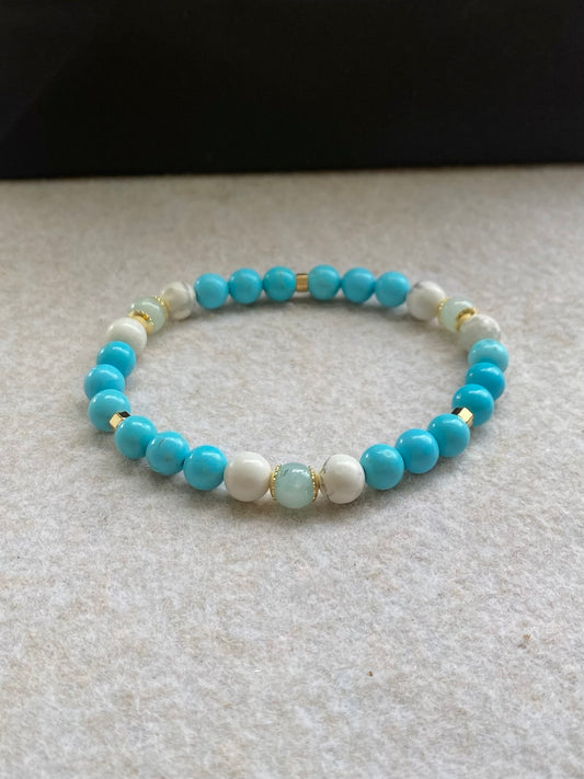 Turquesa Azul • Howlita • Água Marinha | Paz & Boa Sorte