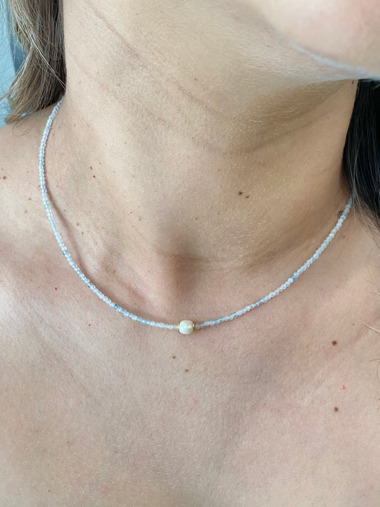 Conjunto Lumis | Equilíbrio e Coragem — Água Marinha & Pérola