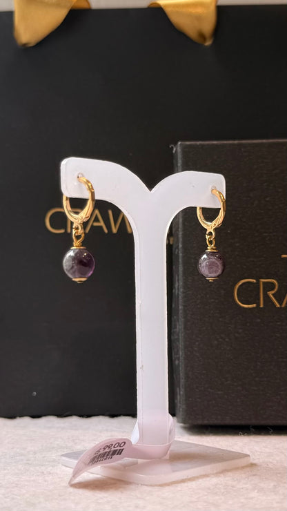 Ametista – Espiritualidade, Harmonia, Proteção (Banho Ouro 18K) #BrincoUno