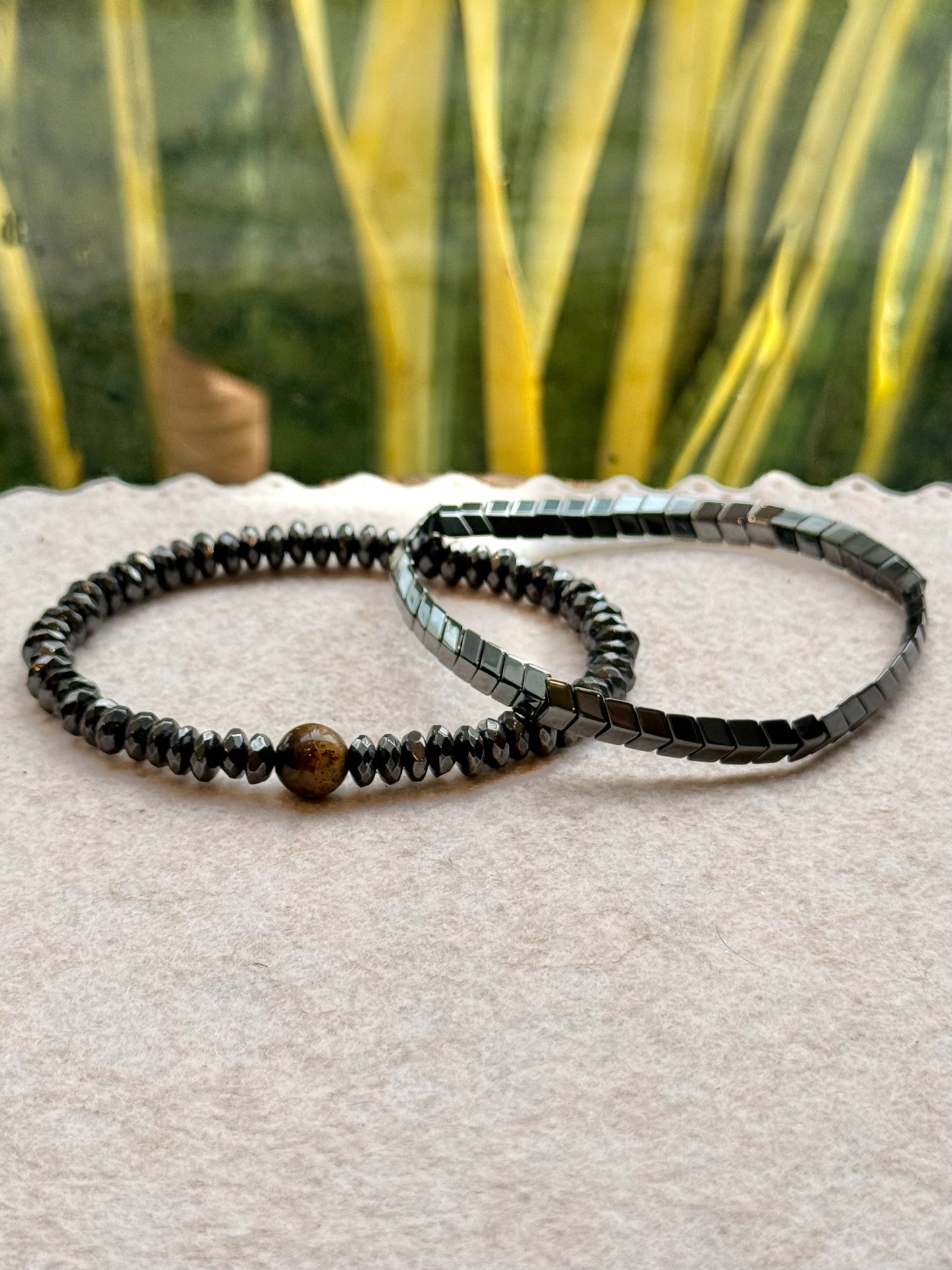 CR Conjunto | Olho de Tigre e Hematita – Proteção, Positividade e Força Pessoal