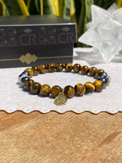 CR São Bento | Olho de Tigre  – Proteção e Prosperidade (Banho Ouro 18K)