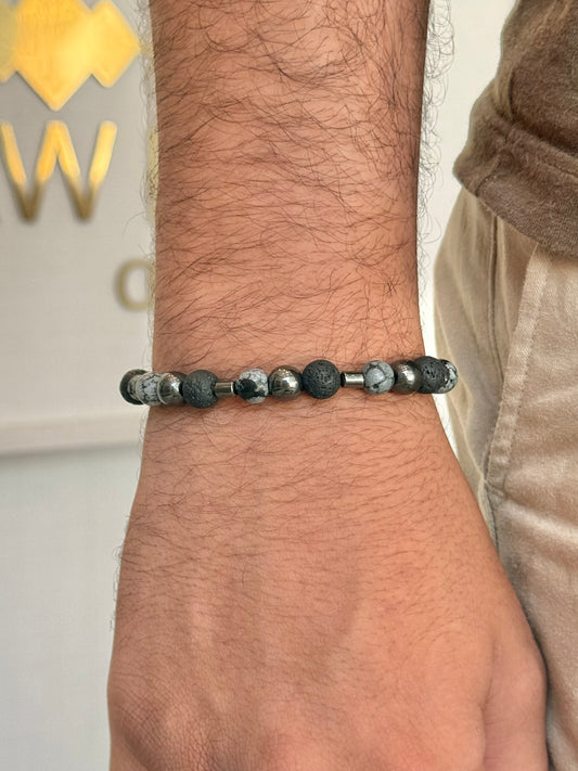 CR Essentials | Lava Vulcânica, Hematita e Obsidiana Flocos de Neve  – Escudo Energético, Proteção e Coragem