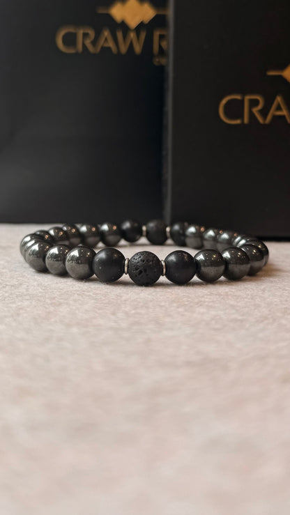 Hematita • Obsidiana Neve • Lava Vulcânica | Coragem & Proteção