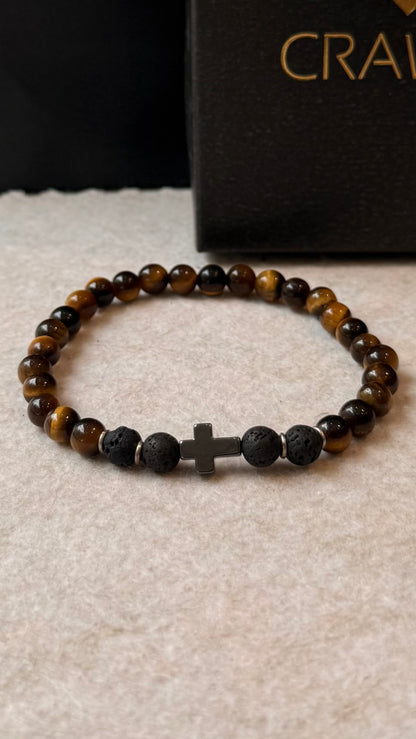 Olho de Tigre e Lava Vulcânica – Proteção, Positividade e Vigor (Prata 950) #FaithCR