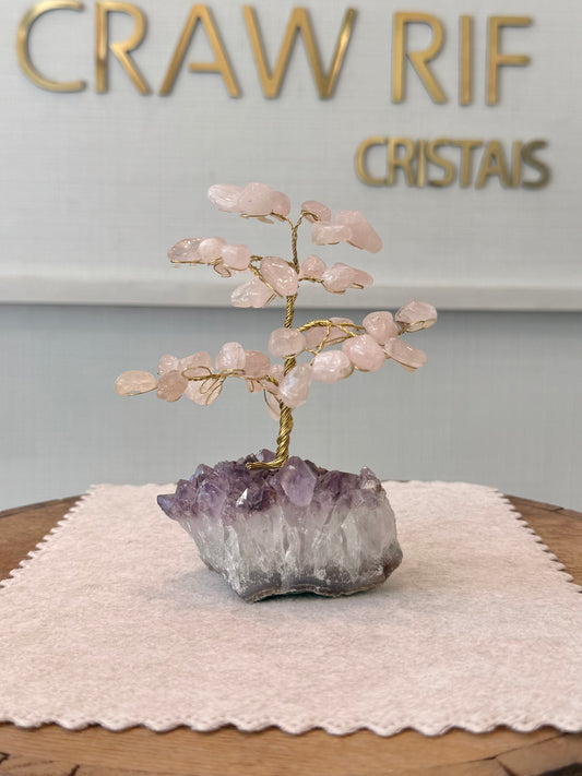 Árvore da Vida | Quartzo Rosa — Amor e Autoestima (12cm)