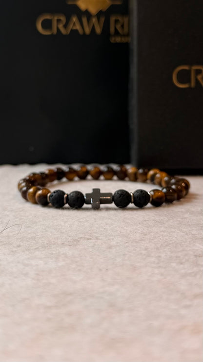 Olho de Tigre e Lava Vulcânica – Proteção, Positividade e Vigor (Prata 950) #FaithCR