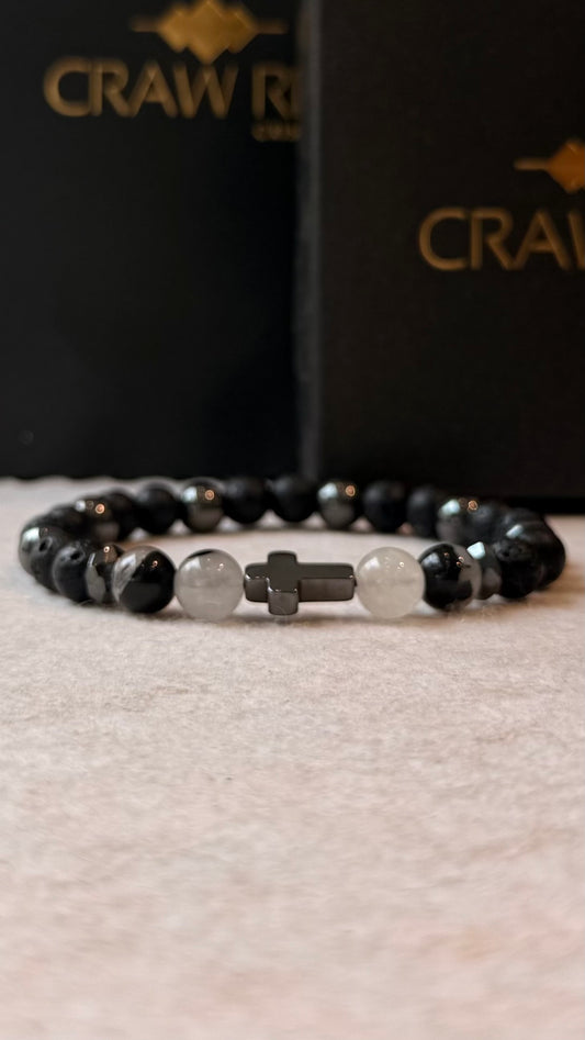 Lava Vulcânica • Quartzo Turmalinado • Hematita | Proteção & Clareza