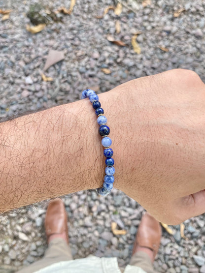 CR Deluxe | Sodalita e Lápis-Lazúli – Intuição, Espiritualidade e Harmonia (Banho Ouro 18K)