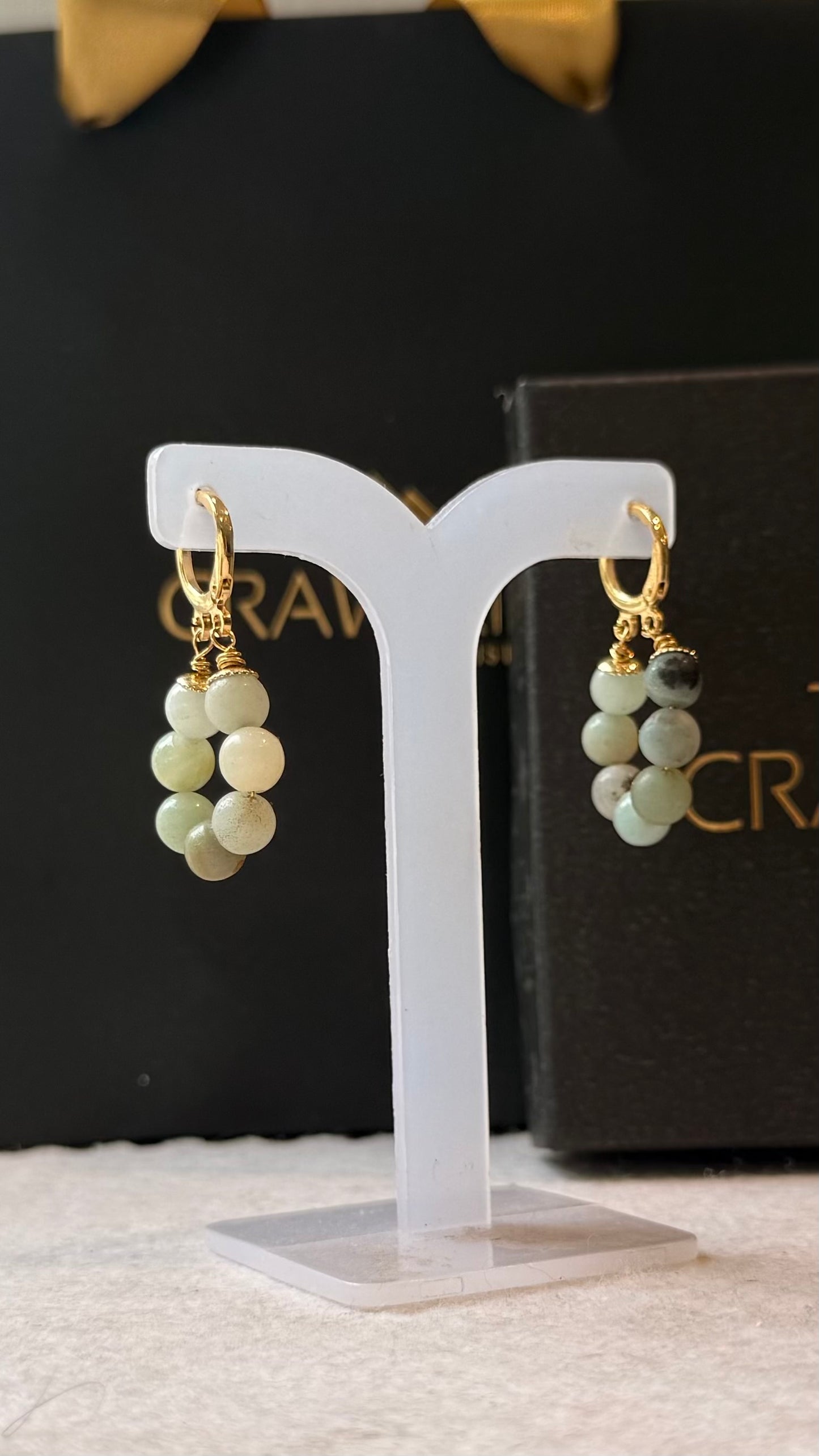 Brinco Gota | Amazonita – Calmaria, Bem-Estar e Boa Comunicação (Banho Ouro 18K)