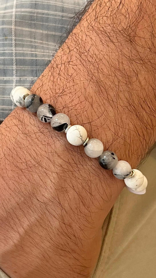 Howlita • Quartzo Turmalinado | Paz & Clareza