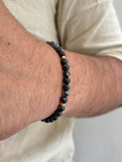 CR Prime | Obsidiana Flocos de Neve – Escudo Energético e Proteção (Banho Ouro 18K) #PrimeCR