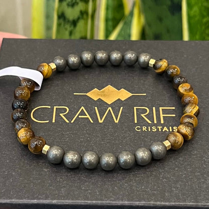 Pirita e Olho de Tigre – Prosperidade, Abundância e Proteção (Banho Ouro 18K) #PrimeCR