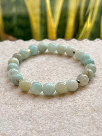 CR Prime | Amazonita – Calmaria, Bem-Estar e Boa Comunicação (Banho Ouro 18K)