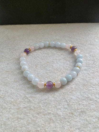 Conjunto Moments | Equilibrio e Harmonia — Amazonita, Quartzo Rosa e Ametista