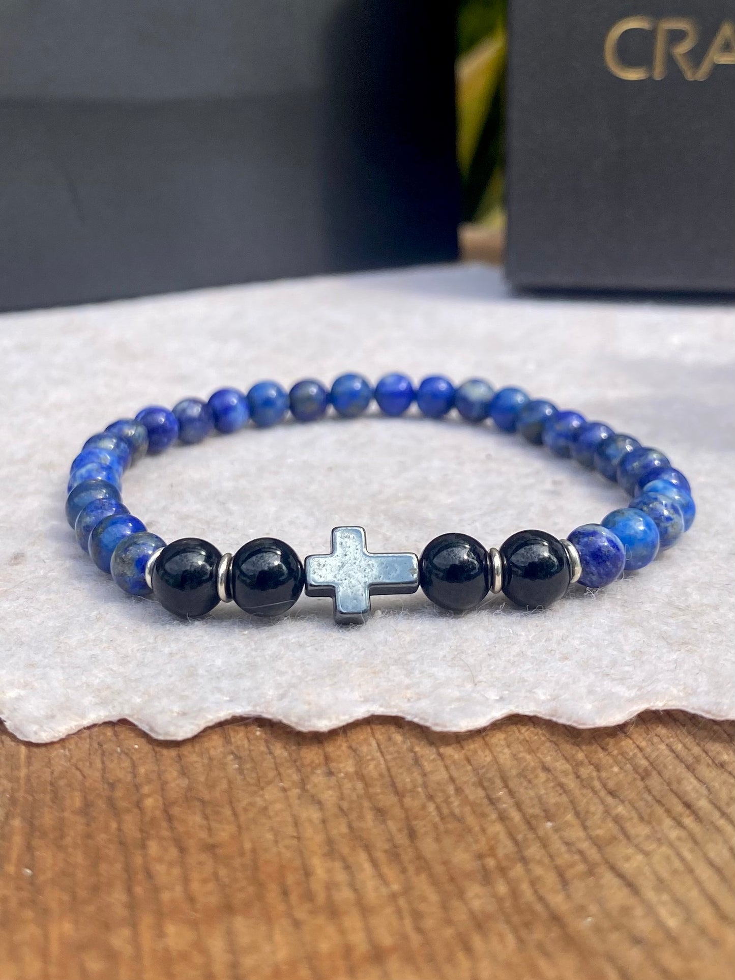 Lápis-Lazúli e Turmalina Negra – Espiritualidade, Sabedoria e Proteção (Prata 950) #FaithCR