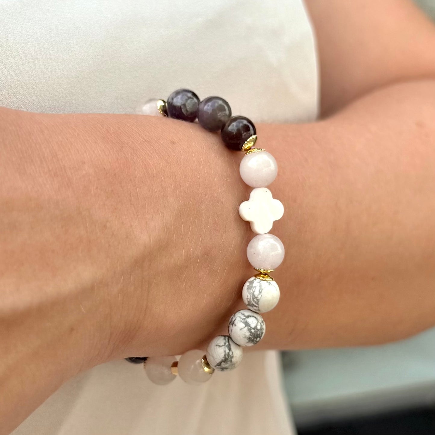 Quartzo Rosa • Howlita • Ametista | Amor & Harmonia