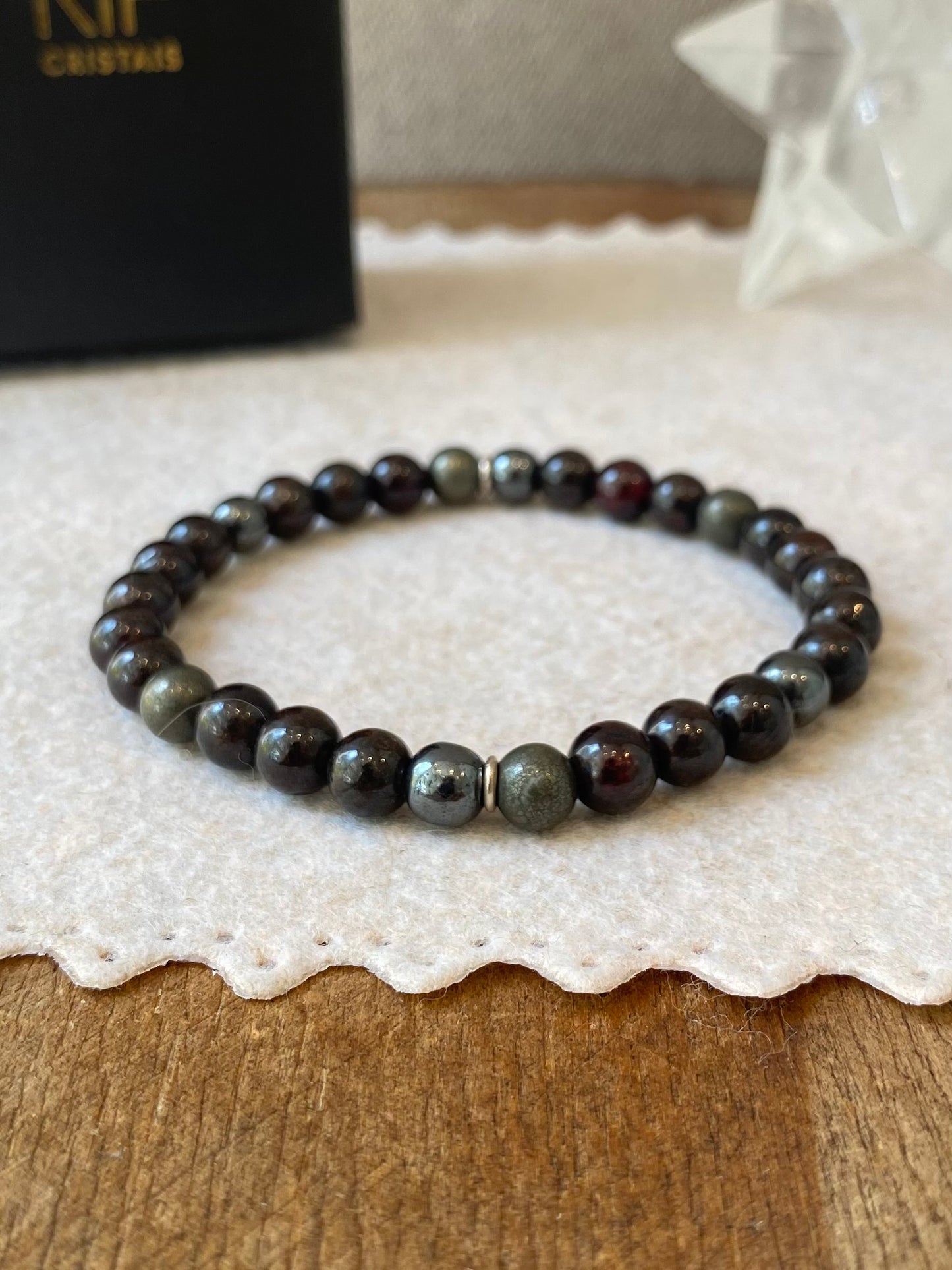 Pirita, Hematita e Pedra Granada – Prosperidade, Coragem e Determinação (Prata 950) #AegisCR