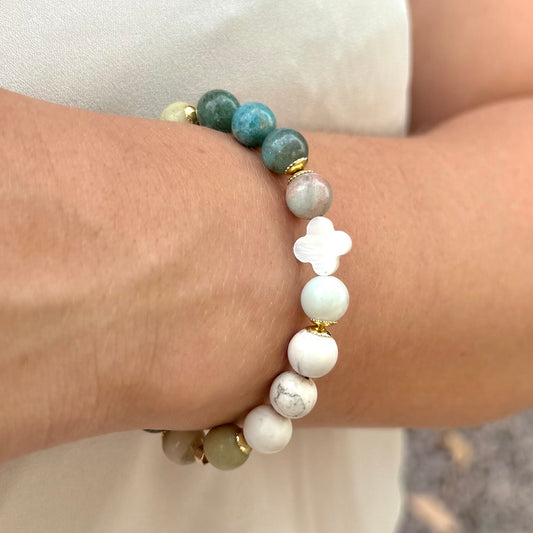 Apatita Azul • Amazonita • Howlita | Paz & Clareza