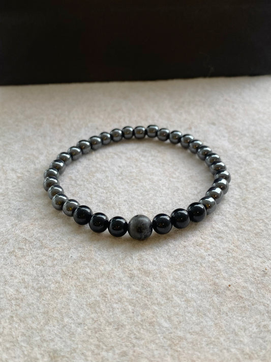 Labradorita • Turmalina Negra • Hematita | Proteção & Clareza Mental