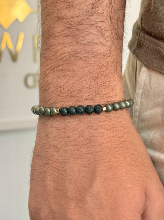 CR Prime | Lava Vulcânica e Pirita – Proteção, Prosperidade e Crescimento (Banho Ouro 18K)