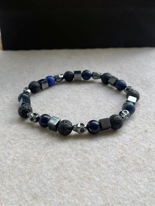 Lápis-Lazúli • Hematita • Lava Vulcânica | Sabedoria & Proteção