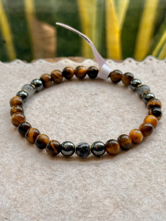 Olho de Tigre • Quartzo Turmalinado • Hematita | Clareza & Proteção