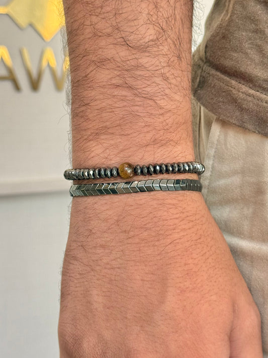 CR Conjunto | Olho de Tigre e Hematita – Proteção, Positividade e Força Pessoal