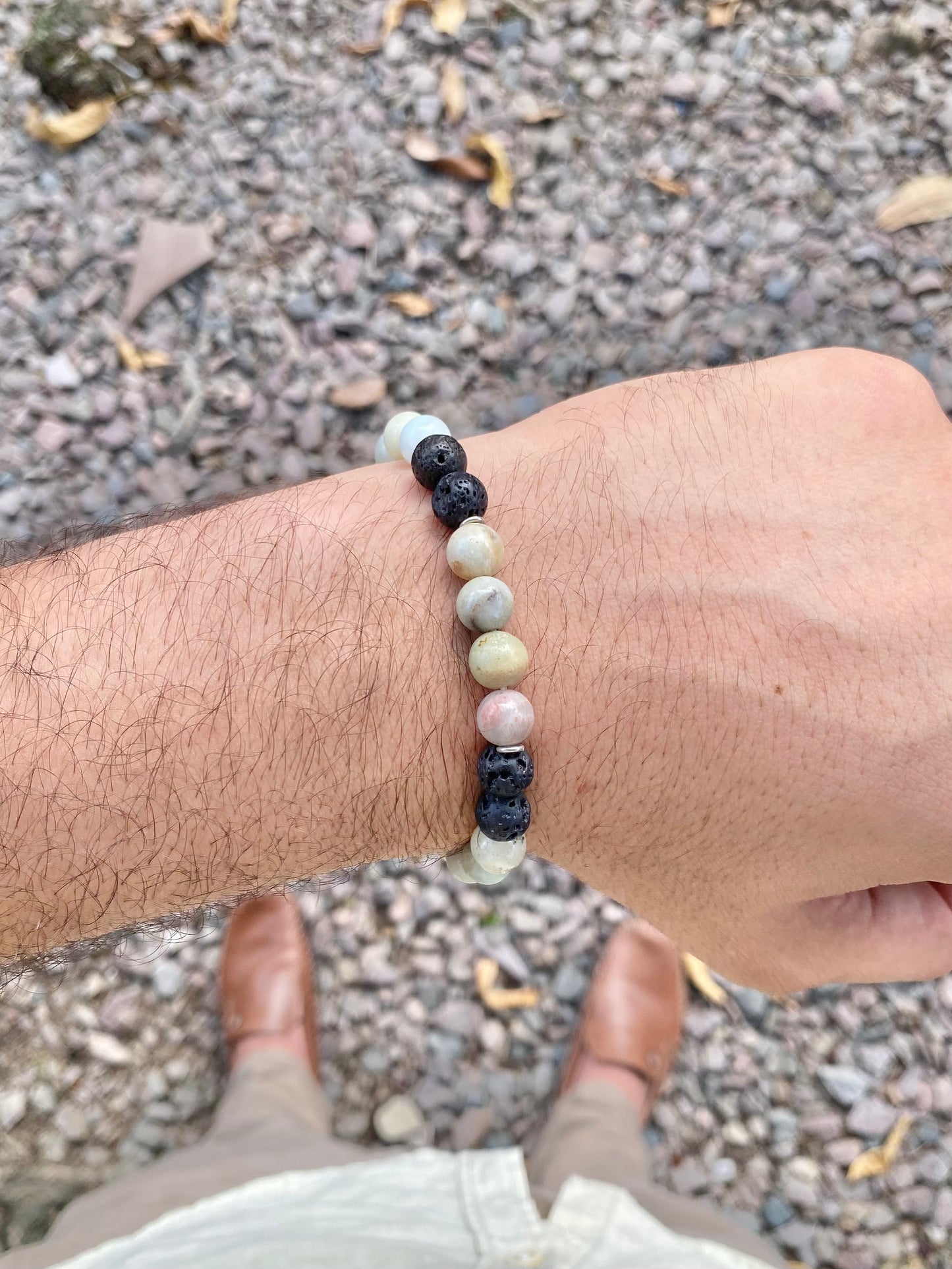 CR Originals | Amazonita e Lava Vulcânica – Calmaria, Bem-estar e Proteção (Prata 950)